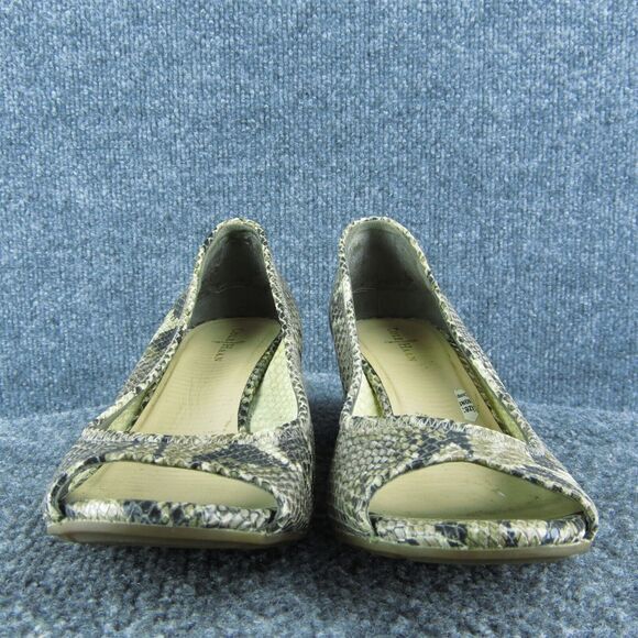 Cole Haan Snakeskin Women Peep Toe Heel Shoes Size 8.5 Medium Gray Leather - Picture 2 of 9